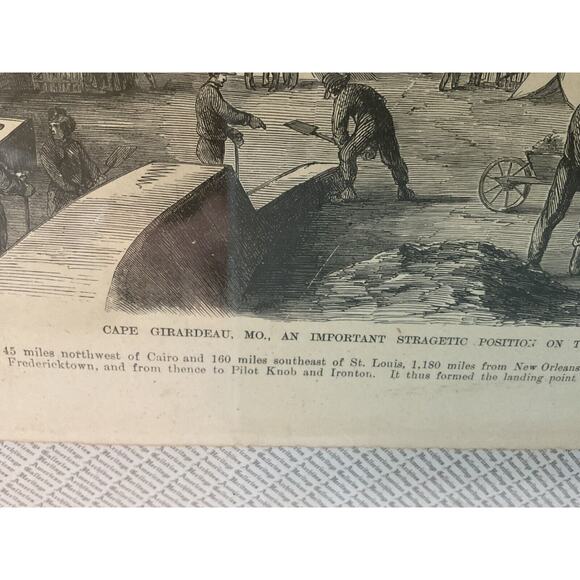 Antique Newspaper Civil War Cape Girardeau Harper Pictorial 1800s Military Rare - Picture 4 of 7